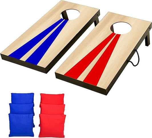 GoSports 2 ft x1 ft Portable Size Cornhole - Choose Classic or Wood Designs - Game Set with 6 Bean
