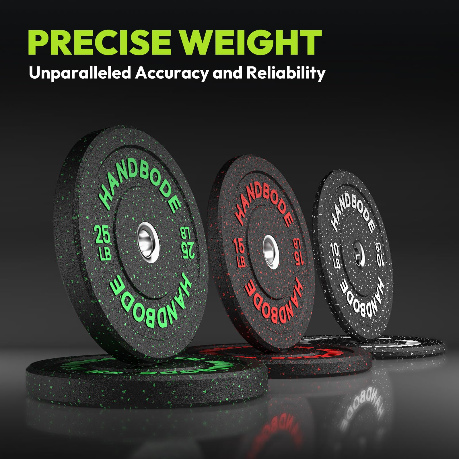HANDBODE 2-Inch High-Bounce Bumper Plate, Olympic Weight Plates 100 lb Set