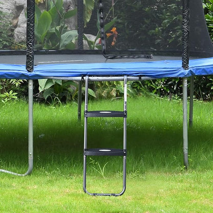 HBTower Trampoline Ladder with Horizontal and Wide Steps, Universal Hook, UV Treated Steel, 220 lbs Capacity Trampoline Accessories for Children Kids