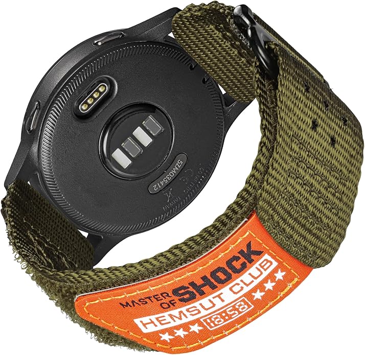 20mm Nylon Band Compatible with Garmin Vivoactive6/5/3,Forerunner 165/55/645/245 Music, 20mm Soft Nylon Replacement Strap