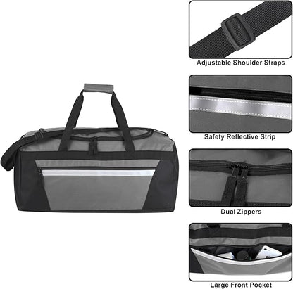 40 Liter, 22 Inch Reflective Duffle Bag with Shoulder Strap for Men, Women, Travel