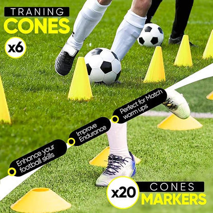 Agility Speed Ladder & Cones Football Training Equipment for Kids & Adults Kit Agility Training Footwork Drills | Hurdles Goalkeeper Training Equipment