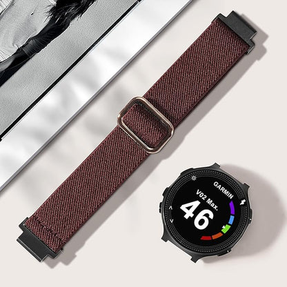 Elastic Nylon Watchband Compatible with Garmin Forerunner 235/220/230/620/630/735XT,Soft Adjustable Sport Stretchy Replacement Strap for Forerunner 235 Lite/Approach S20/S6/S5 Accessory