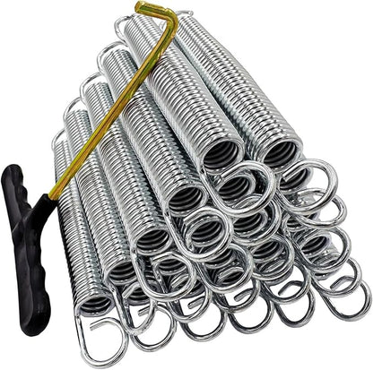 ZhenT Trampoline Springs Heavy Duty Galvanized 60Si2Mn Trampoline Replacement Parts Accessories with Tool,Suitable for Skywalker, JumpKing, Upperbounce, Skybound,20 Pcs Pack