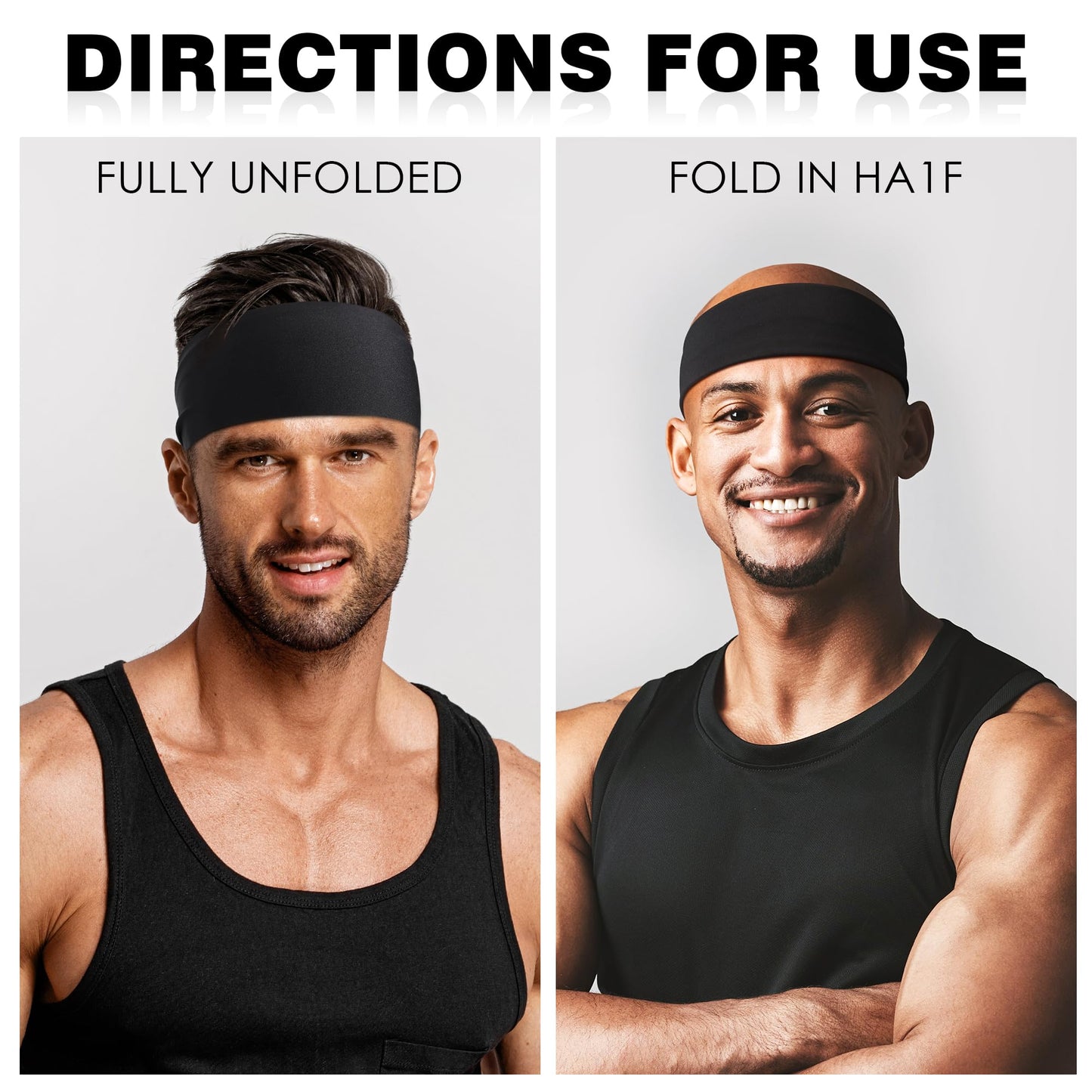 7 Pack Sports Headbands for Men, Sweat Absorbent Non Slip Elastic Headband, Quick Dry Workout