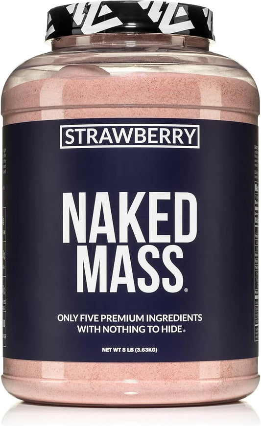 NAKED Strawberry Mass - 1,500 Calories, 50G Protein, Nothing Artificial. Strawberry Weight Gainer