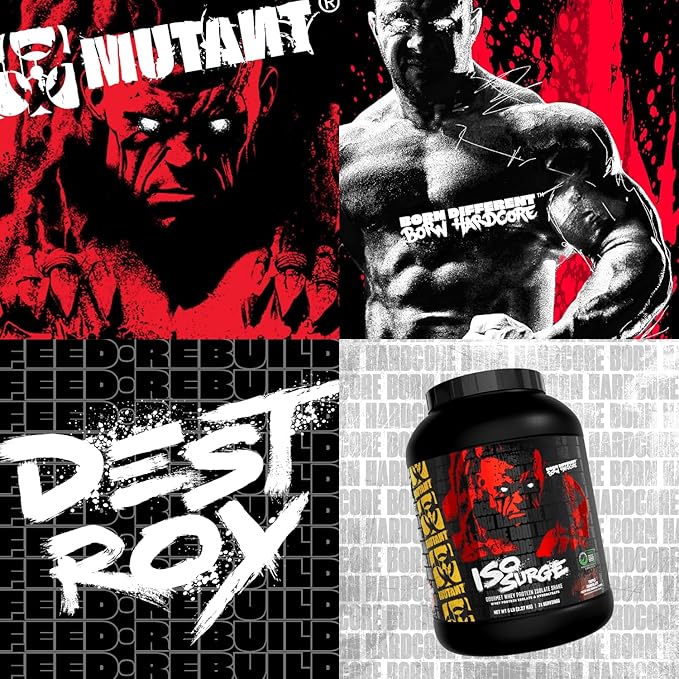 Mutant ISO Surge Whey Protein Powder Acts Fast to Help Recover, Build Muscle, Bulk and Strength, Uses Only Ingredients, 1.6 lb - Triple Chocolate