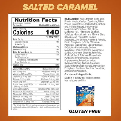 Pure Protein Protein Shake, 30g Complete Protein, Ready to Drink and Keto-Friendly, Vitamins A, C, D, and E plus Zinc to Support Immune Health, 11oz Bottles, 12 Pack, Variety Pack