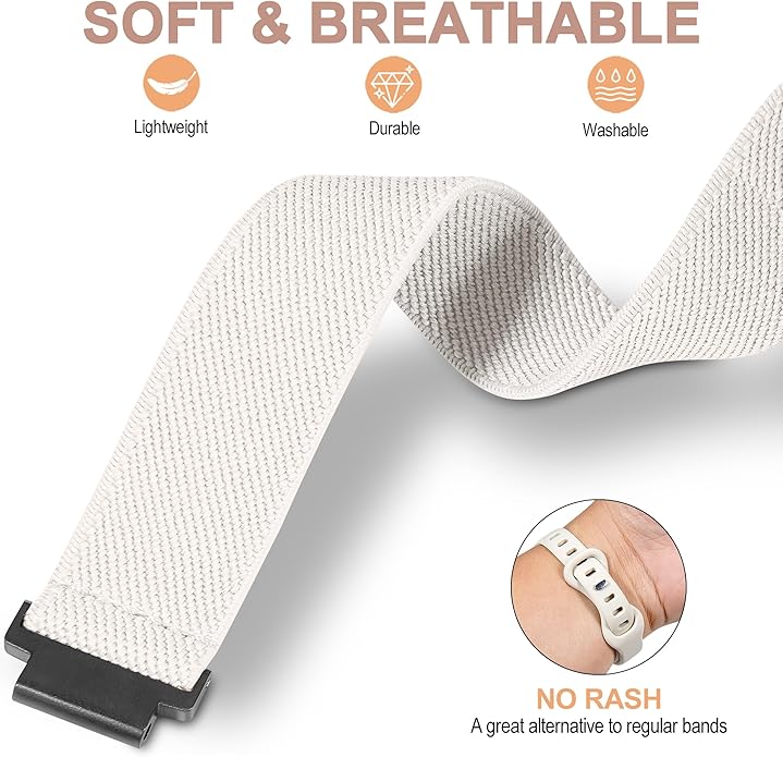 Elastic Nylon Watchband Compatible with Garmin Forerunner 235/220/230/620/630/735XT,Soft Adjustable Sport Stretchy Replacement Strap for Forerunner 235 Lite/Approach S20/S6/S5 Accessory