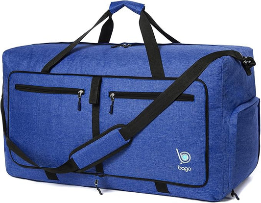 Bago Foldable Duffel Bags for Traveling Women & Men - 60L Medium Packable Duffle Bag for Travel
