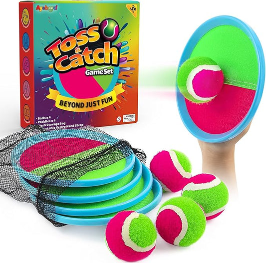 Ayeboovi Toss and Catch Ball Set Beach Toys Pool Toys Outdoor Games Outdoor Toys Yard Games Easter
