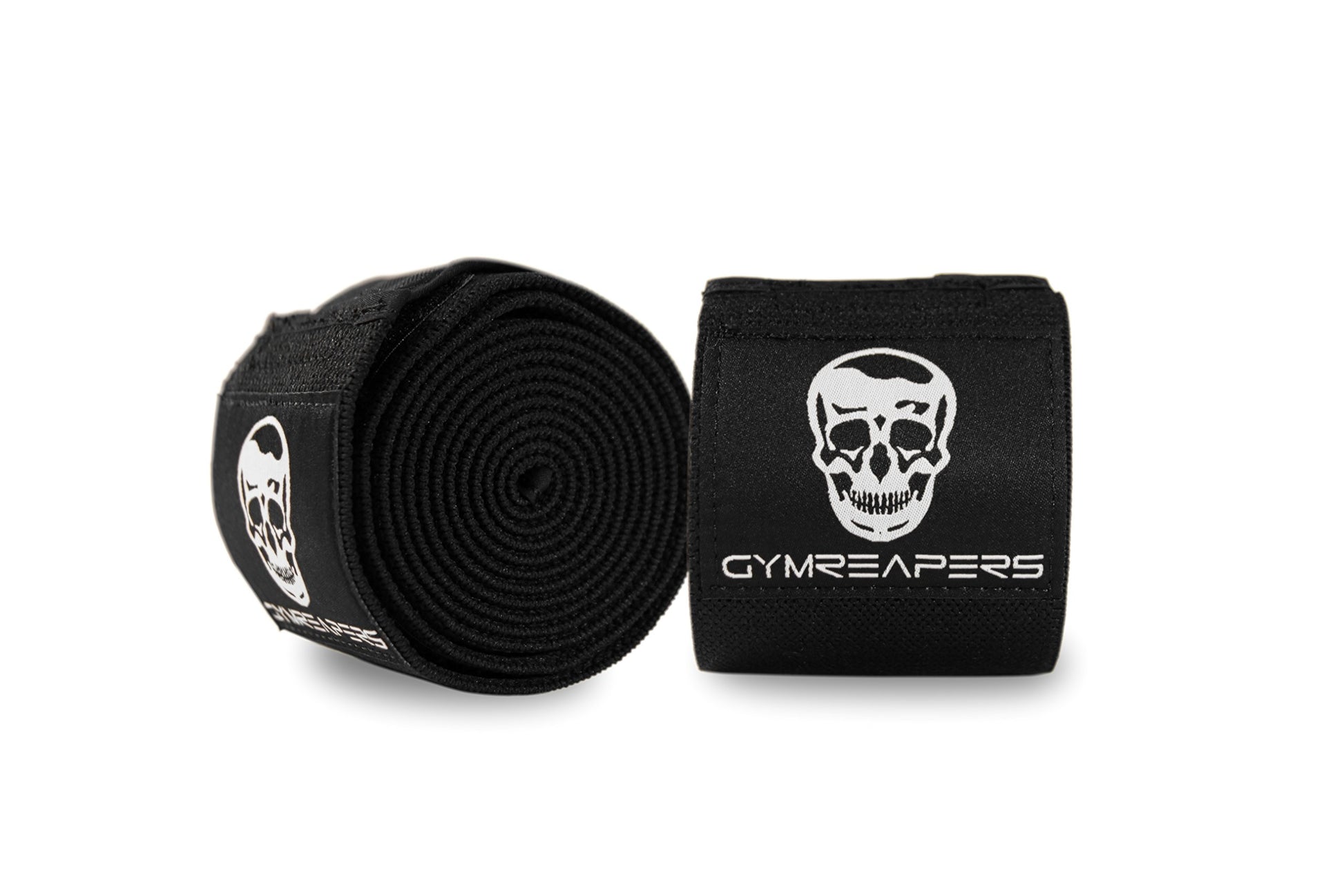 Gymreapers Knee Wraps (Pair) With Strap for Squats, Weightlifting, Powerlifting, Leg Press, and