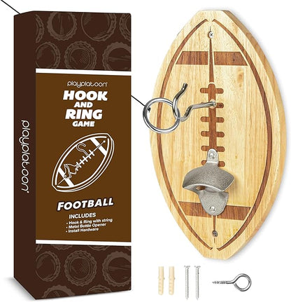 Play Platoon Hook and Ring Toss Bar Game for Adults - Wood Toss Ring Game for Adults - Perfect Home, Basements, & Bar Gifts