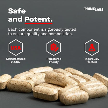 Prime Labs Testosterone Supplement for Men (2-Pack) - Stamina, Endurance, Energy, & Strength - Men's Testosterone Booster & Workout Supplement - 120 Caplets