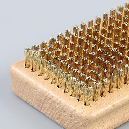 3 Pieces of ski Wax Brush, ski Brush Wooden Hand Brush Set, Brass Brush, Nylon Brush, Horsehair Brush, Size 4.7 "X 2.8", Outdoor ski waxing, Cleaning, Wax Removal, polishing,Snowboard Wax Brush