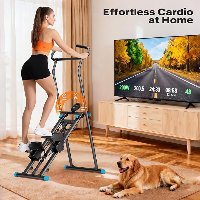 Stair Stepper for Home Gym, 2025 Upgrade Stair Climber w/ 3-Level Resistance & Height, Non-Slip Pedals, Digital Tracker & Phone Holder Home Exercise Machine for Women Men