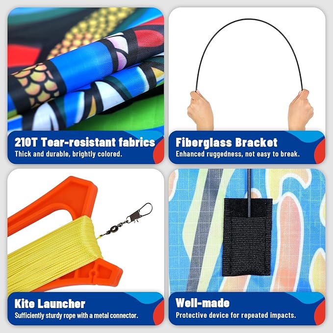 3D Red Pterosaur Kite for Boys & Adults Easy to Fly,Beach Trip Outdoor Games Single Line String with Tail,Beach Kite for Family Outdoor Activities