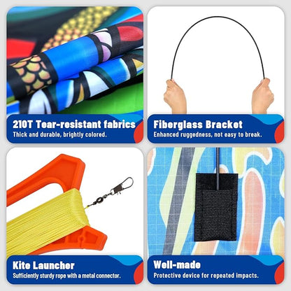 3D Red Pterosaur Kite for Boys & Adults Easy to Fly,Beach Trip Outdoor Games Single Line String with Tail,Beach Kite for Family Outdoor Activities