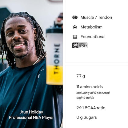 THORNE - Amino Complex - Clinically-Validated EAA and BCAA Powder for Pre or Post-Workout - Promotes Lean Muscle Mass & Energy Production* - NSF Certified for Sport - 30 Servings - 8.1 Oz - Lemon