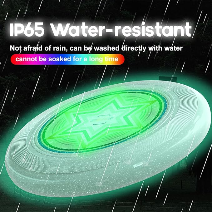 49 LEDs Flying Ring: Super Bright LED Flying Disc, Light Up Flying Disc with 16 Million Color RGB, Rechargeable 175g Flying Ring for Camping Games Beach Birthday Easter Gifts for Kid Adult