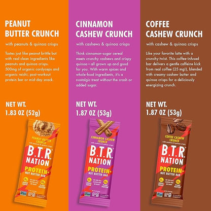 B.T.R. Nation Vegan Keto Plant Based Protein & Fiber Bars - High Protein (Sampler Pack) | (9 Pack) | Low Carb & GF, Free of Sugar Alcohols, Dairy, Soy and Boosted with Powerful Superfoods!