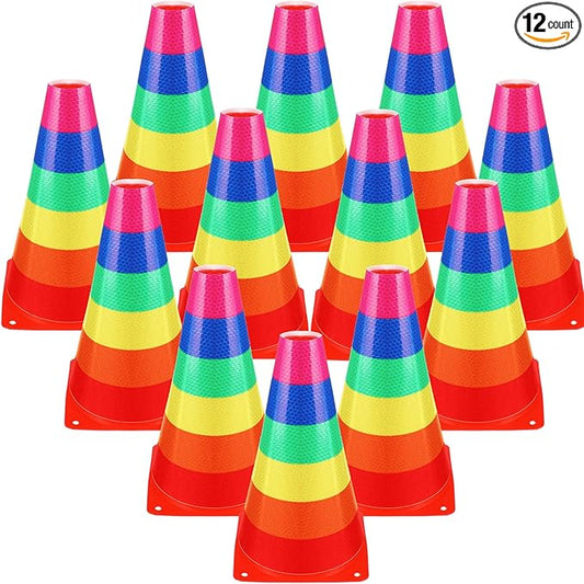Candy Corn Ring Toss Game Plastic Cones 9 Inch Training Traffic Cones Sport Training Agility Field Marker for Youth Soccer Skating Practice