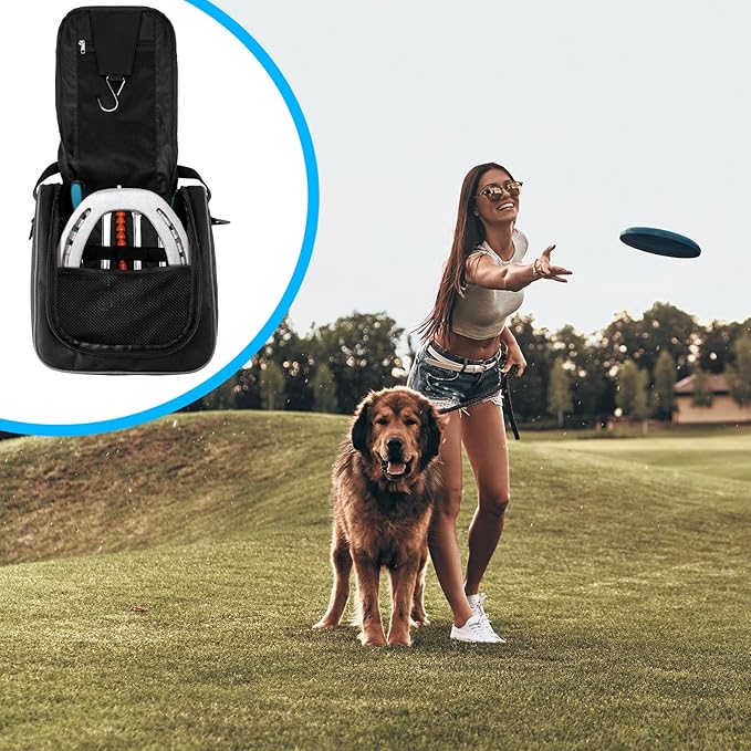 Abbylike Compact Horseshoe Carrying Bag 11 x 10.5 x 4 Inch Horseshoe Set Bag Tournament Quality Carrying Storage Case for Outdoor Lawn Game Outside Game, Forged Steel Horseshoes Storage
