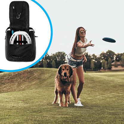 Abbylike Compact Horseshoe Carrying Bag 11 x 10.5 x 4 Inch Horseshoe Set Bag Tournament Quality Carrying Storage Case for Outdoor Lawn Game Outside Game, Forged Steel Horseshoes Storage