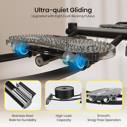 Ski Trainer, Simulated Ski Machine, Adjustable Resistance Bands Machine Exercise Equipment for Leg Pelvic Floor Muscle Workout, Fun Cardio Fitness Equipment for Home Full Body Workout