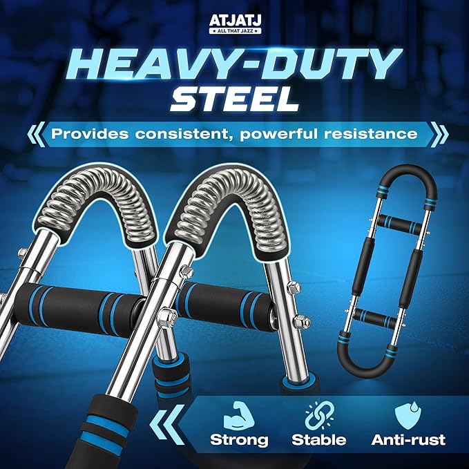 3-Level (50–100lbs) Twister Arm Trainer, Adjustable Chest & Bicep Workout Equipment for Men, Detachable Home Gym Shoulders and Forearms Muscle Training Fitness with Steel Frame & Ergonomic Handles