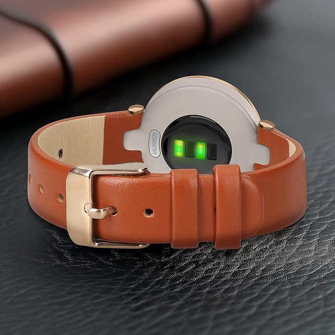 kwmobile Real Leather Watch Strap Compatible with Garmin Lily Sport - Fitness Tracker Replacement Sports Wristband with Clasp