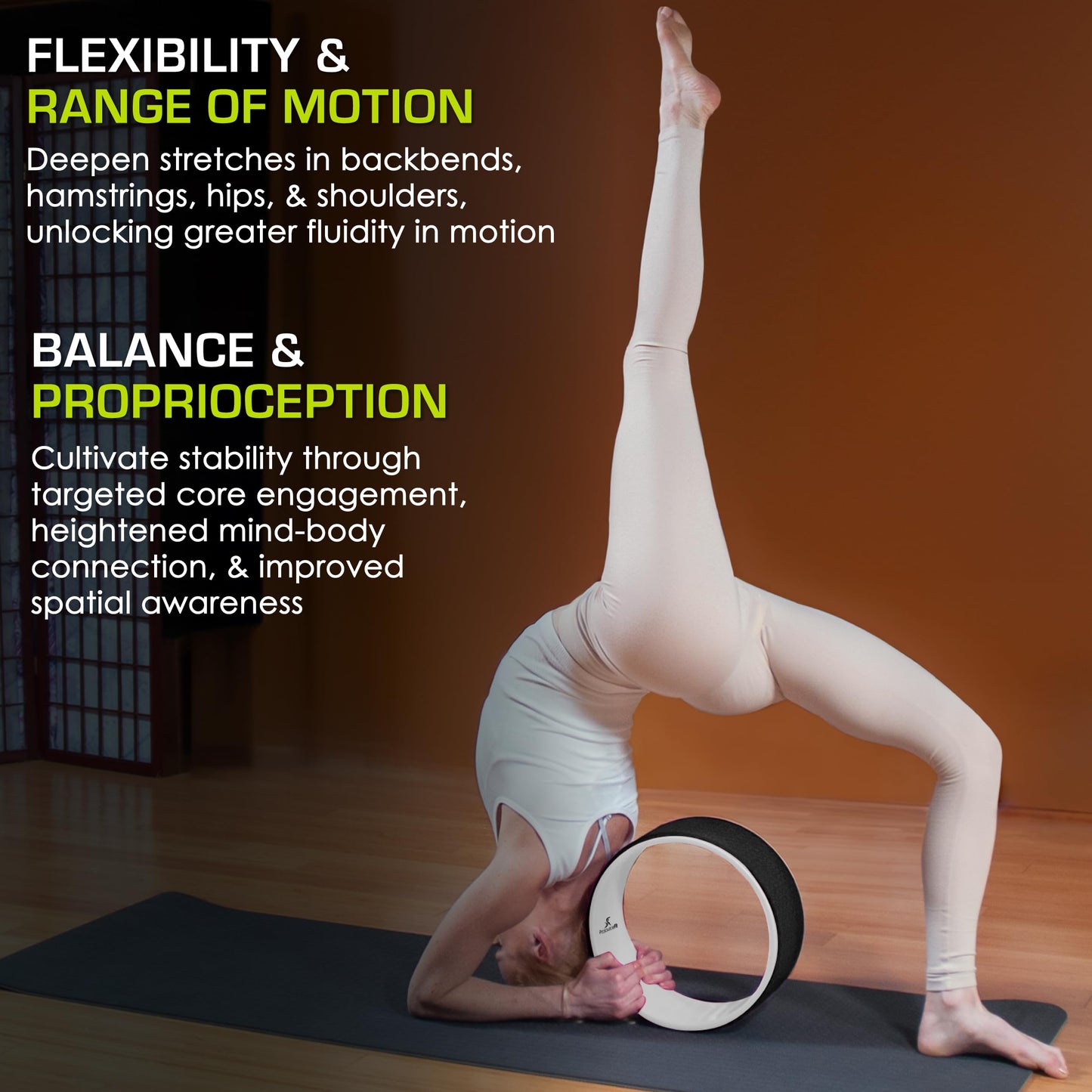 ProsourceFit Yoga Wheel - Black/White-ACA