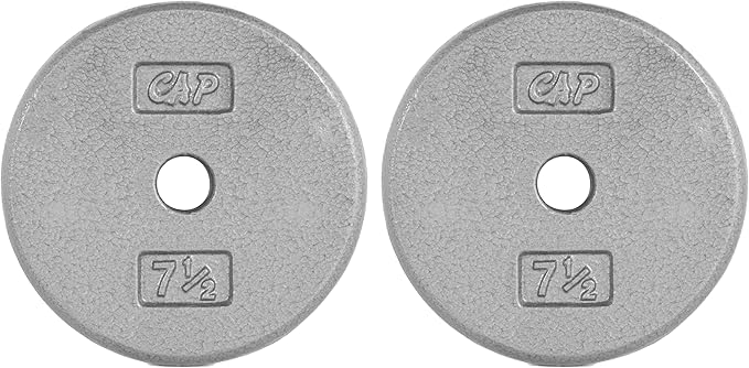 CAP Barbell Standard 1-Inch Cast Iron Weight Plates - Singles & Sets | 1.25-50 lbs | Multiple Options