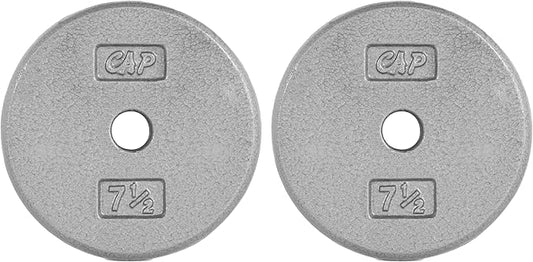 CAP Barbell Standard 1-Inch Cast Iron Weight Plates - Singles & Sets | 1.25-50 lbs | Multiple Options