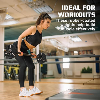 Cast Iron Plate Weights by Tribe WOD- Gym Weights for Men and Women, Cast Iron Plate Weights 1 of 2, Rubber and Steel Weights for Lifting (1 Plate)