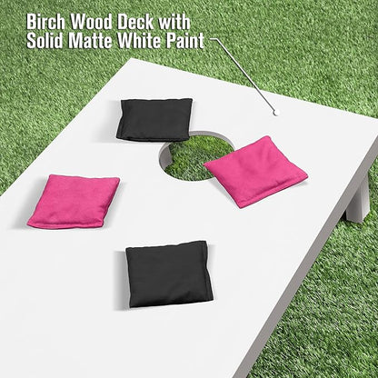 GoSports 4 ft x 2 ft Regulation Size Wooden Cornhole Boards Set - Includes Carrying Case and Over 100 Optional Bean Bag Colors