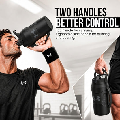 Under Armour Insulated Water Bottle with Handle & Fence Hook, Half Gallon Sports Water Jug