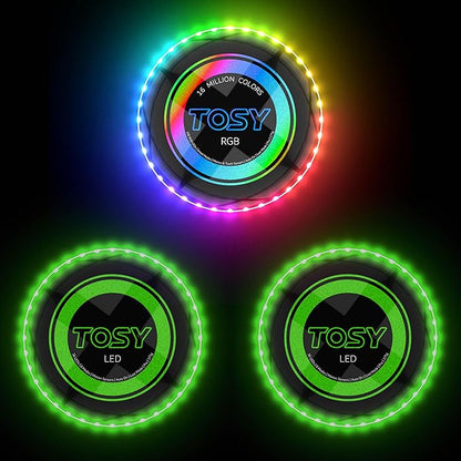 TOSY Bundle of 3 - RGB Black + 2X Green - Frisbee 108 LEDs, 16 Million Colors