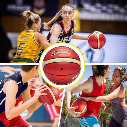 Training Soft Touch Rubber and Faux Leather Fighting Basketball, High Bounce Indoor Outdoor Basketball Gift