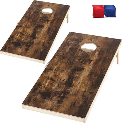Cornhole Set 4'x2' Cornhole Board Sets with Bags Regulation Size, Corn Hole Games for Adults Outdoor Bean Bag Toss Game, Solid Wood