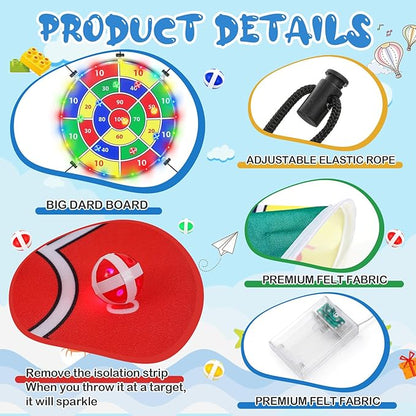 29" Dart Board Game Trampoline Accessories, Toss Game Dartboard with 20 Sticky Balls, Indoor & Outdoor Trampoline, Sport Fun Party Play Toys for Birthday Gifts