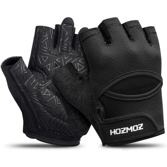 HOZMOZ Ventilated Weight Lifting Gloves, Thick Padded Workout Gym Gloves with Full Palm Protection