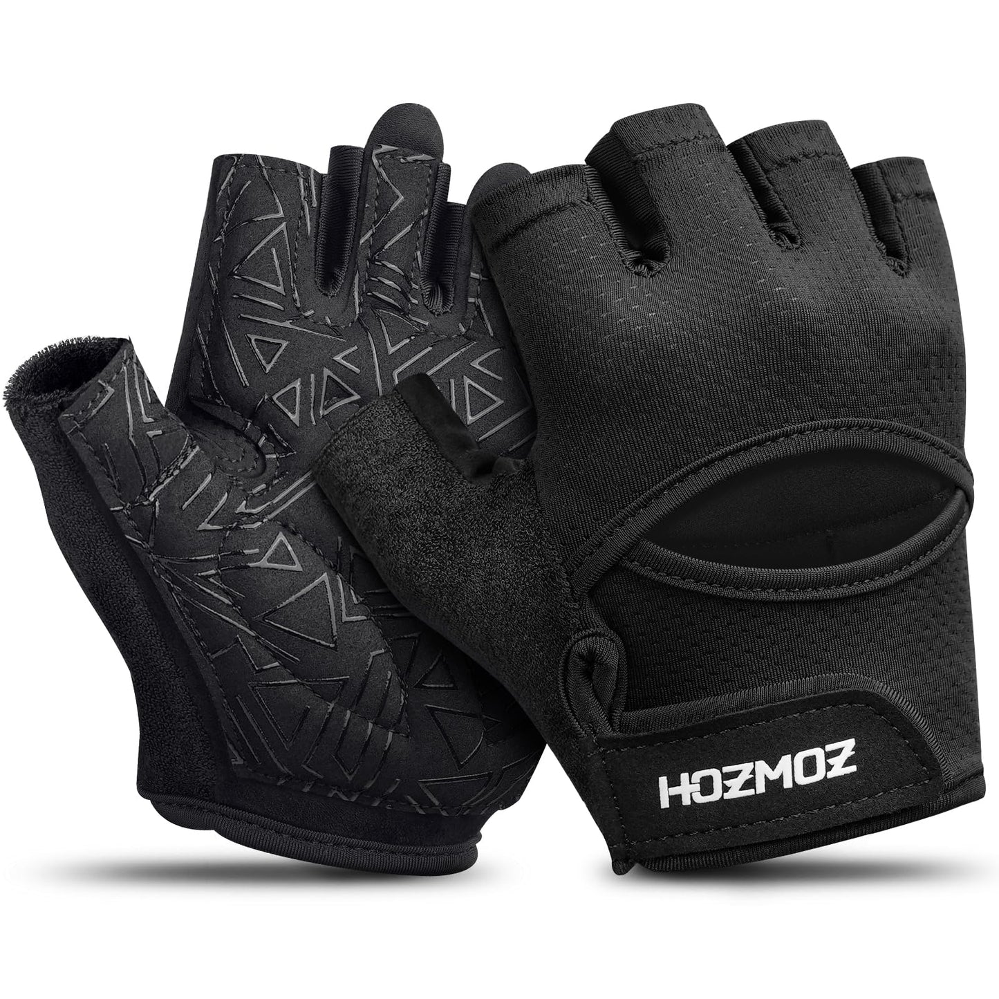 HOZMOZ Ventilated Weight Lifting Gloves, Thick Padded Workout Gym Gloves with Full Palm Protection
