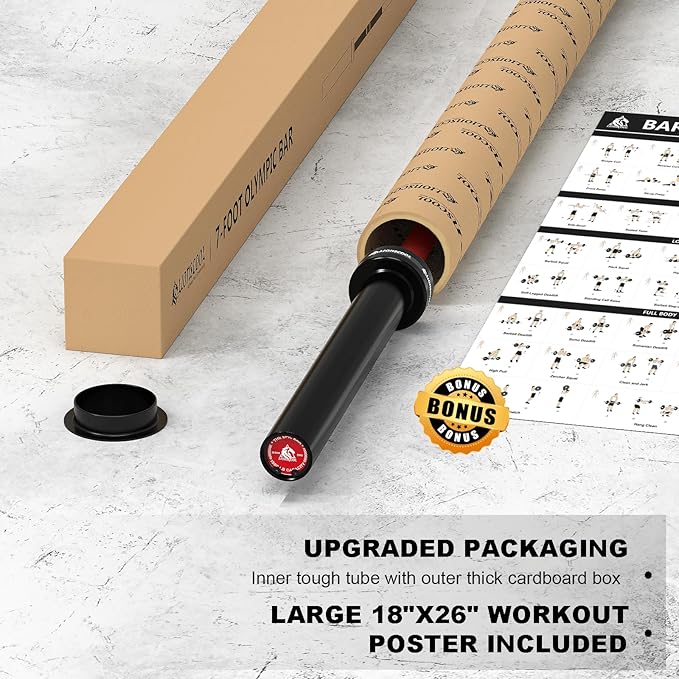 LIONSCOOL 7FT Olympic Barbell for Weightlifting, Power Lifting, 2 Inch Strength Training Bar for Squats, Deadlifts, Presses, Rows, Curls - 700lbs/1000lbs/1500lbs Capacity