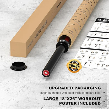 LIONSCOOL 7FT Olympic Barbell for Weightlifting, Power Lifting, 2 Inch Strength Training Bar for Squats, Deadlifts, Presses, Rows, Curls - 700lbs/1000lbs/1500lbs Capacity