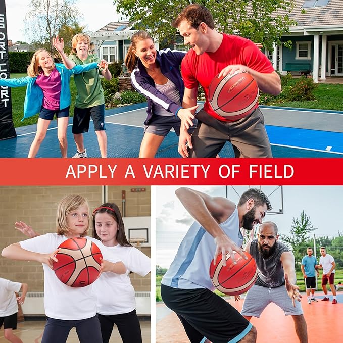 Training Soft Touch Rubber and Faux Leather Fighting Basketball, High Bounce Indoor Outdoor Basketball Gift