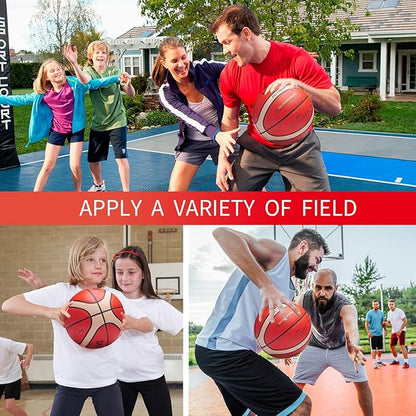 Training Soft Touch Rubber and Faux Leather Fighting Basketball, High Bounce Indoor Outdoor Basketball Gift