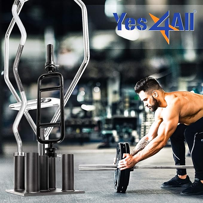 Yes4All Vertical Storage Rack, Home Gym Organizer, Barbell & Dumbbell Rack for 2-inch Olympic & Curl Bars