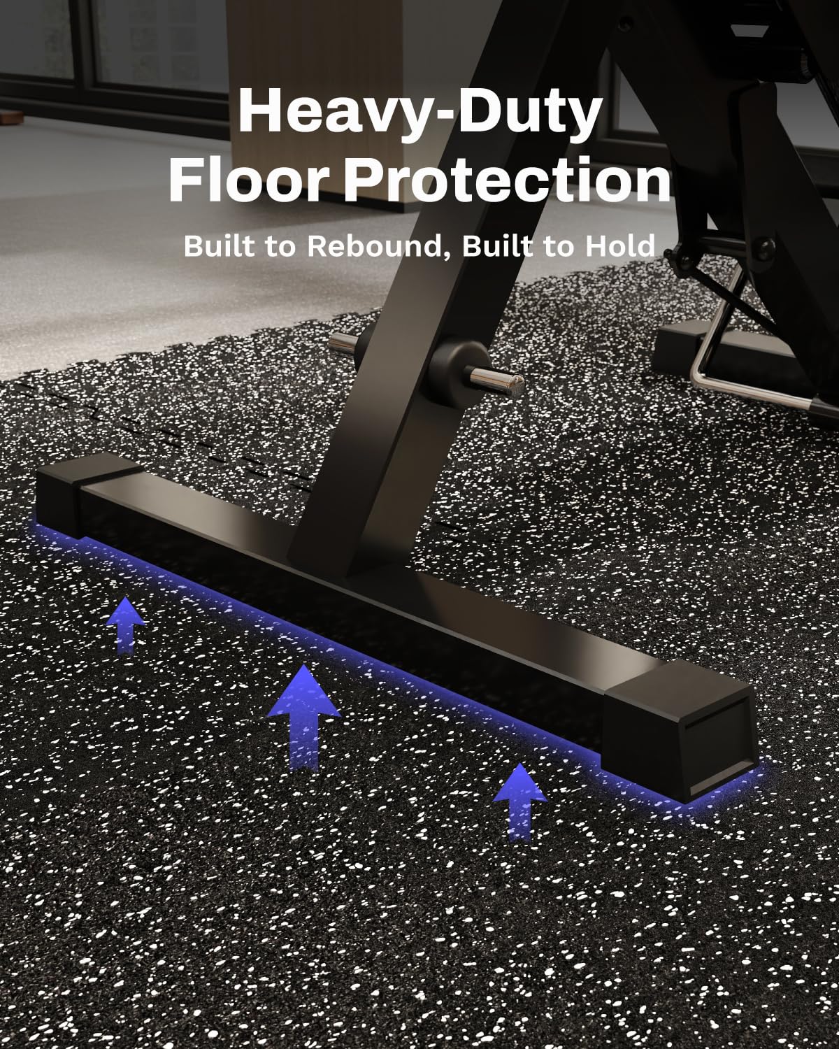 AIRHOP 0.56in Thick 48 Sq Ft Exercise Equipment Mats, 12 Tiles Upgraded Rubber Top with High