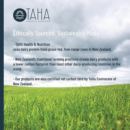 Taha Health & Nutrition Berry Flavored Whey Protein Concentrate Powder, 25g Protein, 140 Calories, 2g Sugar | New Zealand Grass-Fed, Free-Range Dairy | Gluten and Soy Free, Keto, Kosher | 2LB